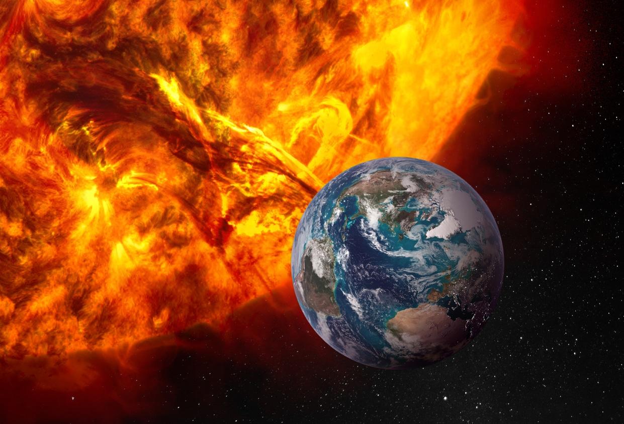 Planète massive de couleur rouge