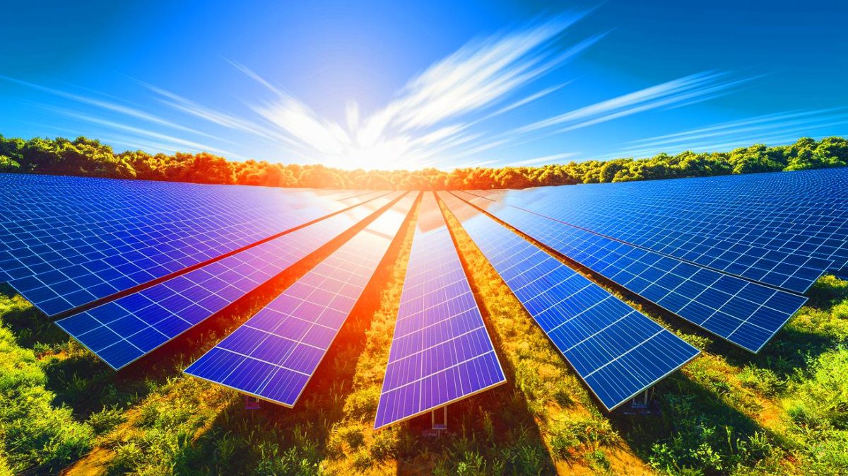 Illustration de l'essor de l'énergie solaire comme pilier de la transition énergétique mondiale (création par IA, illustration non réaliste). Crédit : Ideogram.