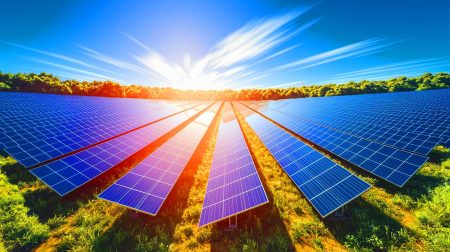 Illustration de l'essor de l'énergie solaire comme pilier de la transition énergétique mondiale (création par IA, illustration non réaliste). Crédit : Ideogram.