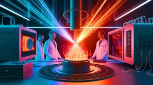 Illustration de la transformation du CO2 en plasma à l'aide de nanotubes de carbone et d'un micro-ondes (création par IA, illustration non réaliste). Crédit : Ideogram.