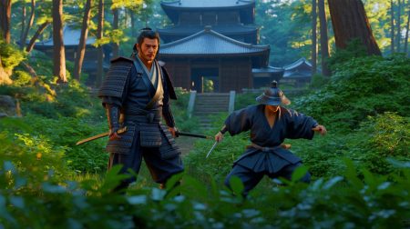 Illustration de l'univers du Japon féodal dans Assassin's Creed Shadows (création par IA, non réaliste). Crédit : Ideogram