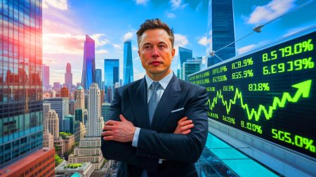Illustration de la levée de fonds envisagée par Elon Musk pour restaurer la valeur de X (création par IA, non réaliste). Crédit : Ideogram