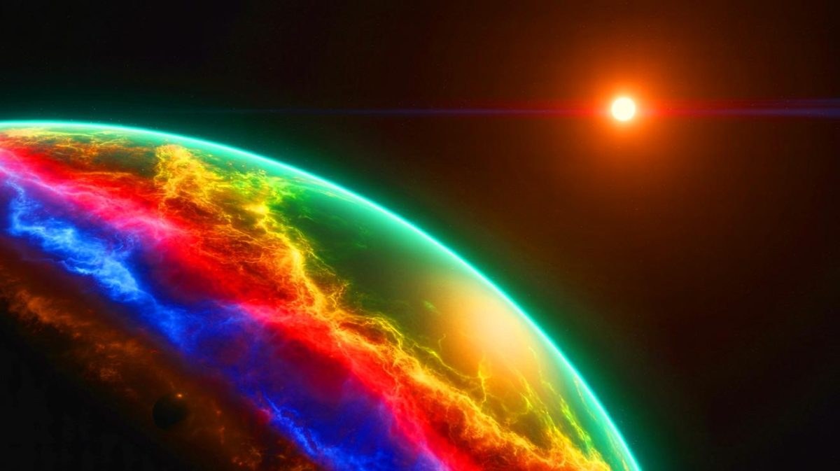 Découverte sidérante : des scientifiques détectent des signes de vie extraterrestre sur l’exoplanète K2-18b grâce au télescope James Webb Illustration de la découverte de molécules potentiellement liées à la vie sur l'exoplanète K2-18b (création par IA, non réaliste). Crédit : Ideogram