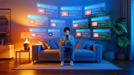 Esclavage numérique moderne : découvrez ces astuces éprouvées pour dominer enfin votre téléphone et retrouver la liberté en un rien de temps Illustration de la dépendance aux smartphones et l'impact des notifications sur notre attention (création par IA, non réaliste). Crédit : Ideogram