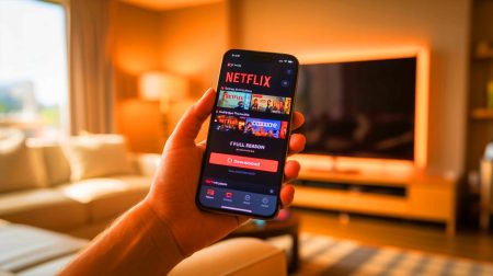 Illustration de la nouvelle fonctionnalité de téléchargement de saison entière sur Netflix pour iPhone (création par IA, non réaliste). Crédit : Ideogram