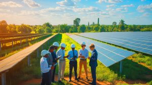 Illustration de l'intégration des énergies renouvelables et des technologies numériques pour moderniser le secteur énergétique du Mali (création par IA, illustration non réaliste). Crédit : Ideogram.