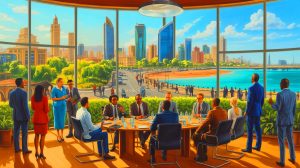 Illustration de l'impact des investissements étrangers au Ghana. Image réalisée par IA.