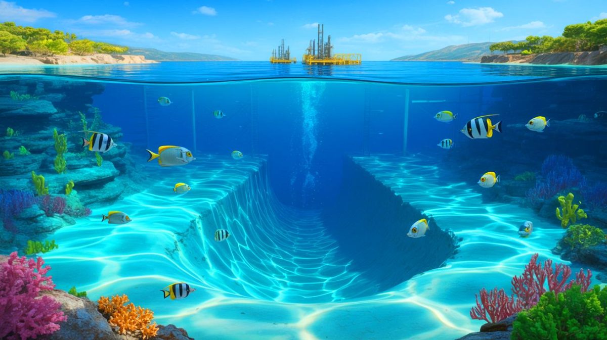 Illustration de la découverte d'un réservoir de gaz sous la Méditerranée française. Image réalisée par IA.