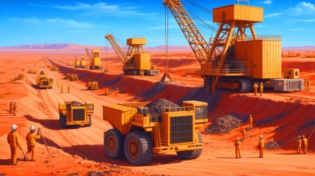 Illustration de la mine de Tiris exploitée par Aura Energy en Mauritanie. Image réalisée par IA.