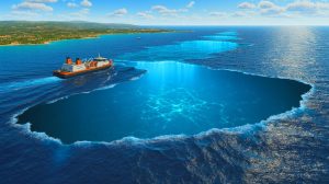 Illustration de la découverte d'un immense réservoir de gaz sous la Méditerranée. Image réalisée par IA.