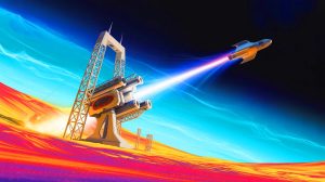 Illustration de la catapulte électromagnétique chinoise pour le lancement spatial. Image réalisée par IA.