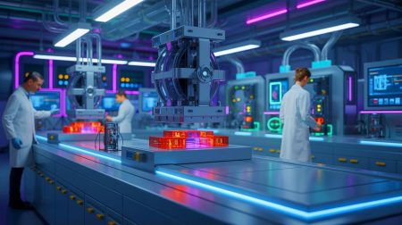 Illustration de la technologie sud-coréenne révolutionnaire permettant de produire des aimants sans terres rares lourdes. Image réalisée par IA.
