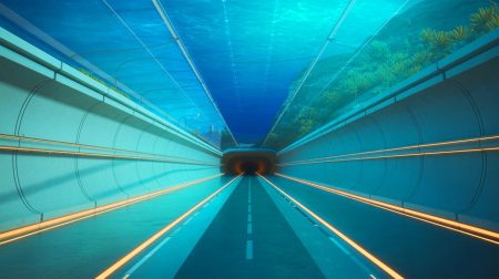 Illustration de la proposition de tunnel sous-marin reliant le Maroc et l'Espagne. Image réalisée par IA.