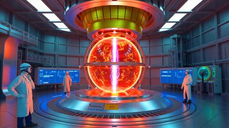 Illustration de la prouesse technologique du tokamak WEST dans la fusion nucléaire. Image réalisée par IA.