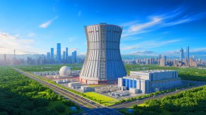 Illustration de l'essor du réacteur Hualong-1 et de la montée en puissance de la Chine dans le secteur nucléaire. Image réalisée par IA.