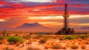 Illustration de la Namibie en tant que futur acteur majeur du marché pétrolier mondial. Image réalisée par IA.