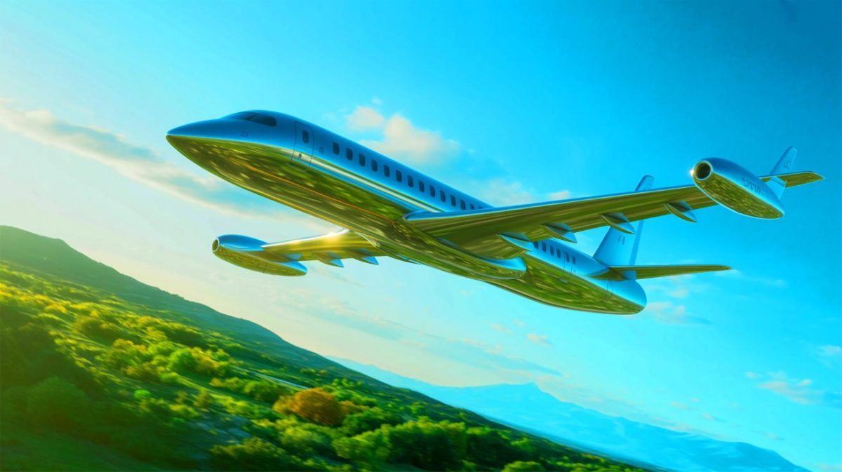 Illustration de l'intégration d'un système d'hydrogène dans l'aviation moderne. Image réalisée par IA.