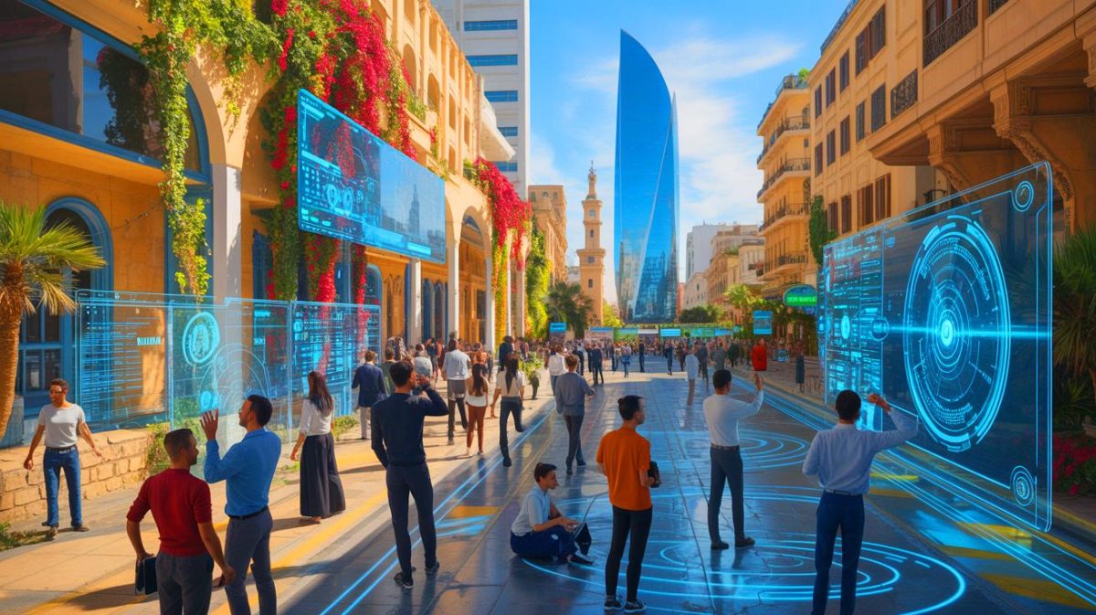 Illustration de l'adoption progressive de la technologie Blockchain en Tunisie. Image réalisée par IA.