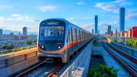 Illustration de la transformation du métro de Taichung en un réseau sans conducteur grâce à la technologie d'Alstom. Image réalisée par IA.