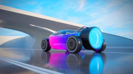 Illustration de l'innovation automobile utilisant l'azote liquide comme alternative énergétique. Image réalisée par IA.