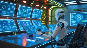 Illustration de modèles d'intelligence artificielle d'OpenAI défiant des instructions d'arrêt. Image réalisée par IA.
