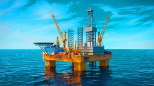 Illustration de l'investissement de TotalEnergies dans le permis offshore Moho au Congo-Brazzaville. Image réalisée par IA.