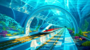 Illustration de la connexion future entre le Maroc et l'Espagne via un tunnel sous-marin. Image réalisée par IA.