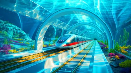 Illustration de la connexion future entre le Maroc et l'Espagne via un tunnel sous-marin. Image réalisée par IA.