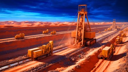 Illustration de la reprise de contrôle du gisement d'uranium d'Imouraren par le Niger. Image réalisée par IA.
