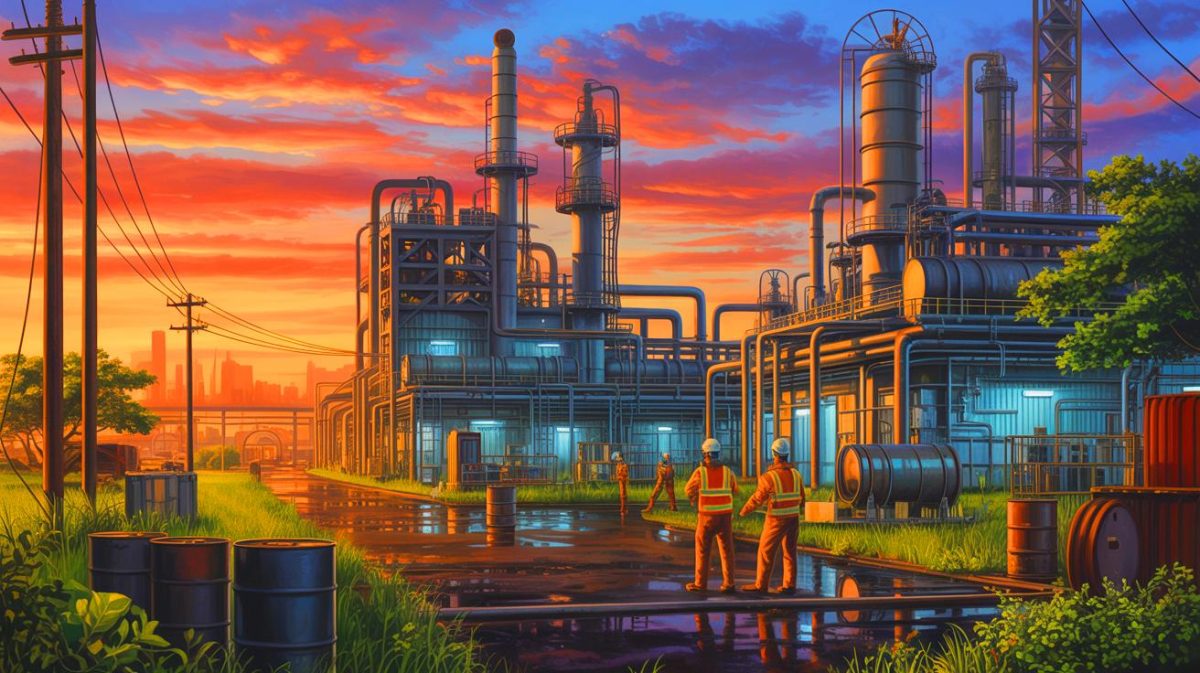 Illustration de l'impact de la raffinerie Dangote sur le marché pétrolier africain. Image réalisée par IA.