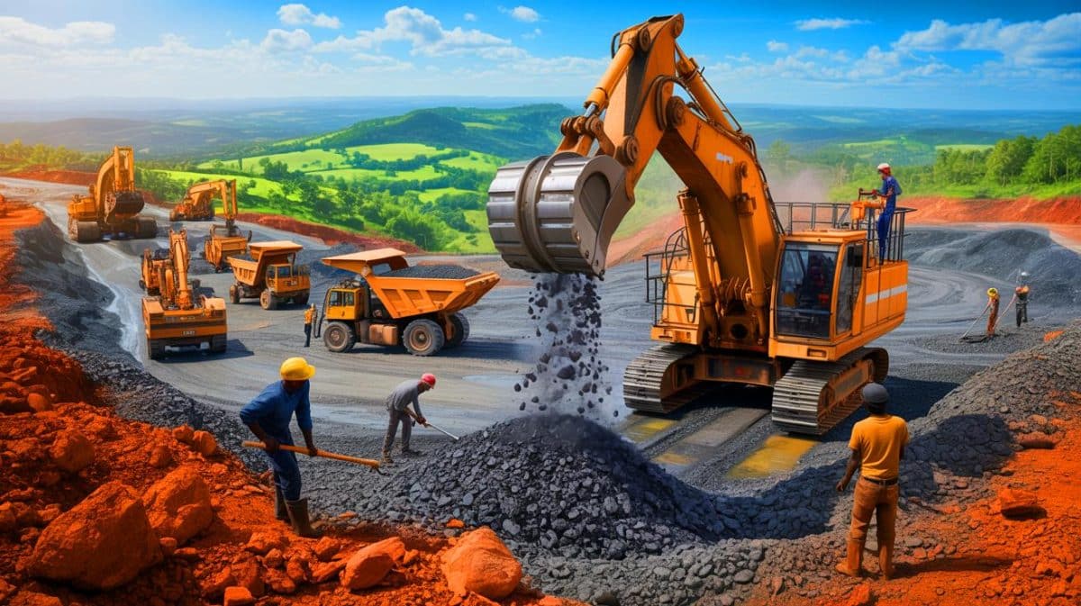 Illustration de l'essor économique du Nigeria grâce à son secteur minier. Image réalisée par IA.
