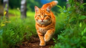 Illustration de la détermination d'Oliver, le chat, retrouvant sa famille après avoir parcouru 60 kilomètres. Image réalisée par IA.