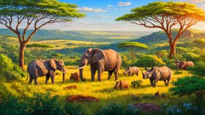 Illustration de la communauté des Gumbi et de la réserve naturelle de Somkhanda en Afrique du Sud.