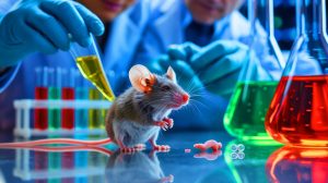 Illustration de la régénération d'une oreille de souris grâce à un interrupteur génétique, générée par intelligence artificielle.