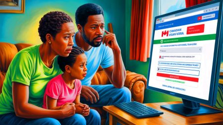 Illustration de l'augmentation des arnaques aux visas canadiens en Afrique, générée par intelligence artificielle.