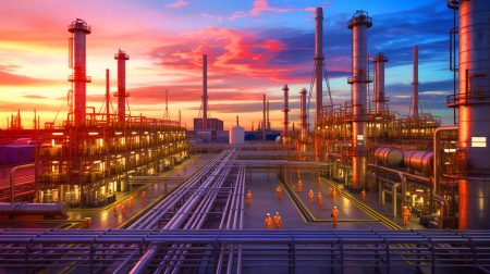 Illustration de l'impact économique et social de l'industrie pétrolière mondiale. Image réalisée par IA.