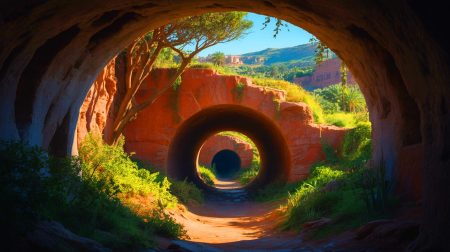 Illustration de la découverte d'un tunnel de trafic de drogue entre le Maroc et Ceuta. Image réalisée par IA.