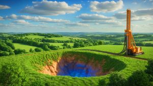 Illustration de la découverte d'un gigantesque gisement d'hydrogène blanc en Lorraine. Image réalisée par IA.