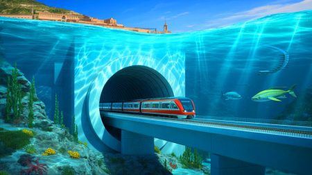 Ce choix stratégique enterre l’idée du pont : le projet de liaison Maroc-Espagne se recentre sur un tunnel sous la Méditerranée Illustration de la connexion future entre le Maroc et l'Espagne par un tunnel sous-marin. Image réalisée par IA.