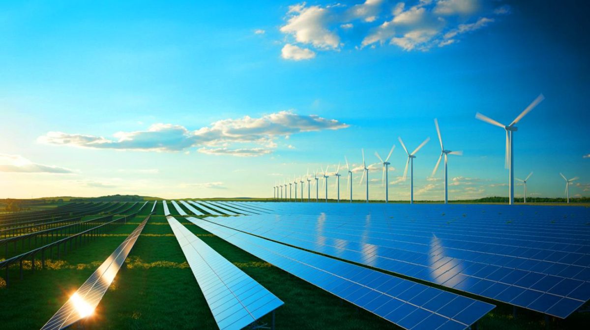 Illustration de l'augmentation historique de 50 % des installations d'énergies renouvelables en 2023. Image réalisée par IA.