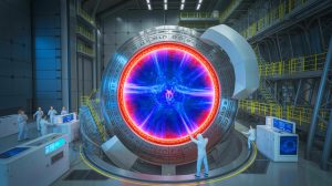 Illustration de la quête d'une énergie durable par le Wendelstein 7-X, le plus grand stellarator au monde. Image réalisée par IA.
