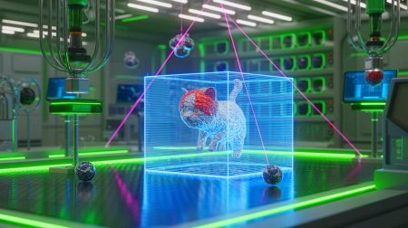 « C’est hallucinant, ça explose le cerveau » : le chat de Schrödinger se dévoile atome par atome en vidéo choc Illustration de la vidéo atomique du chat de Schrödinger réalisée avec des atomes de rubidium.
