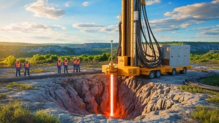Ce laser révolutionnaire promet une énergie infinie : comment les Américains vont-il en profiter avant tout le monde ? Illustration de la technologie de forage par ondes millimétriques développée par Quaise Energy pour l'exploitation géothermique.