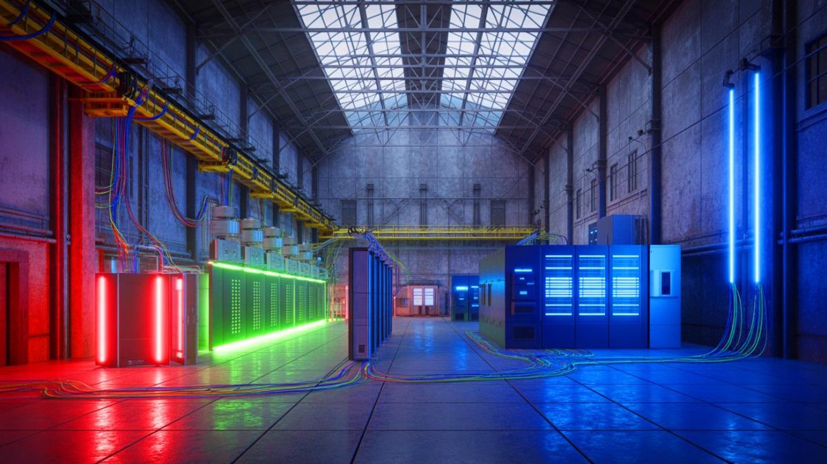 Illustration de la transformation de la centrale à charbon de Saint-Avold en data center innovant.