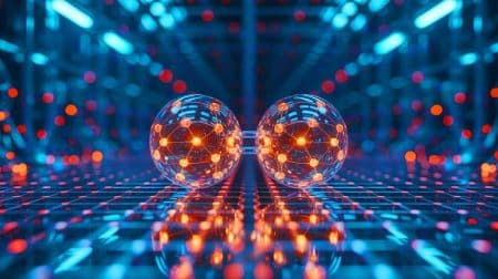 « Clonage quantique historique » : des scientifiques australiens révolutionnent l’avenir de l’informatique mondiale dès aujourd’hui Illustration de l'intrication quantique entre deux atomes de phosphore dans du silicium.