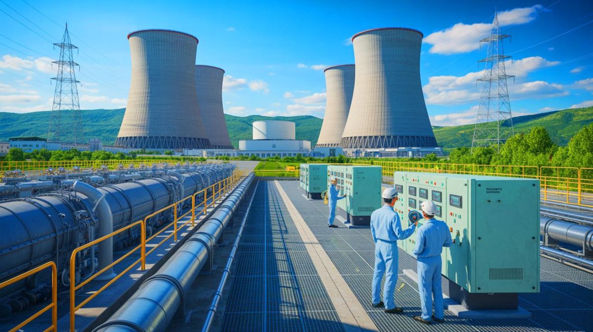 Illustration de la modernisation des réacteurs nucléaires de la centrale de Kozloduy en Bulgarie avec l'aide de Framatome.