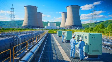 Illustration de la modernisation des réacteurs nucléaires de la centrale de Kozloduy en Bulgarie avec l'aide de Framatome.