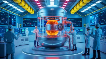 La France déploie un nouveau combustible révolutionnaire : 5 000 réacteurs prêts à transformer l’avenir énergétique mondial Illustration de l'innovation du réacteur compact XAMR de Naarea.