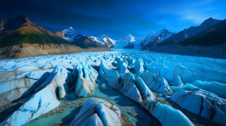 Illustration de la fonte accélérée des glaciers asiatiques sous l'effet du réchauffement climatique et des variations de mousson.