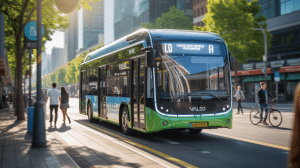 Illustration of the electric compressor with integrated inverter for EDC-120 buses.